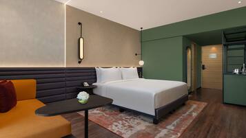 Hypo-allergenic bedding available, down comforters, in-room safe