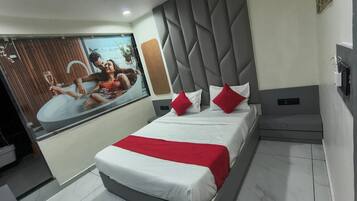 In-room safe, desk, laptop workspace, iron/ironing board