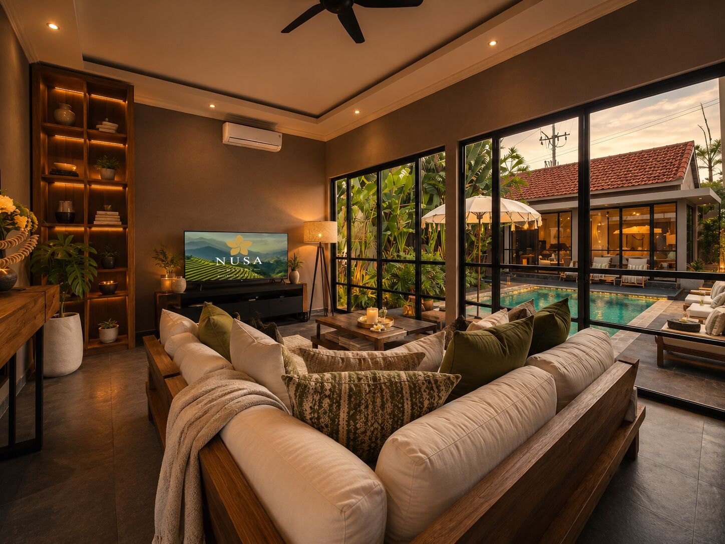 Signature Villa, Patio, Courtyard View | Living area | 42-inch Smart TV with digital channels