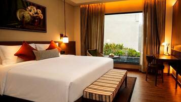 Premium Double Room, City View | In-room safe, desk, laptop workspace, blackout drapes