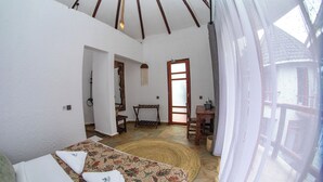In-room safe, desk, laptop workspace, iron/ironing board (on request) - Olarashii River Lodge (Arusha)