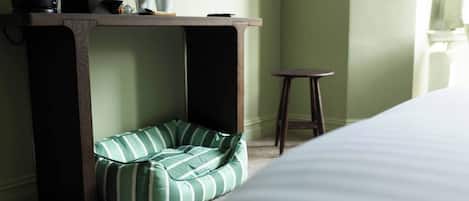 1 bedroom, desk, iron/ironing board, travel crib