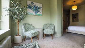 1 bedroom, desk, iron/ironing board, travel cot