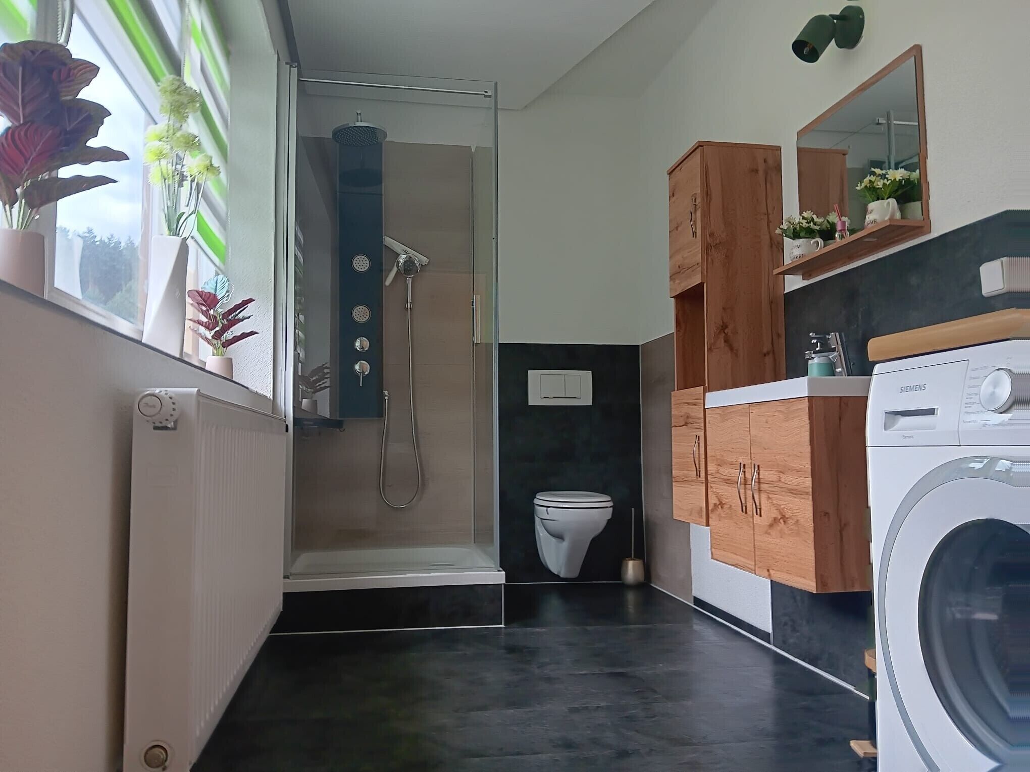 Dusche, Haartrockner, Handtücher