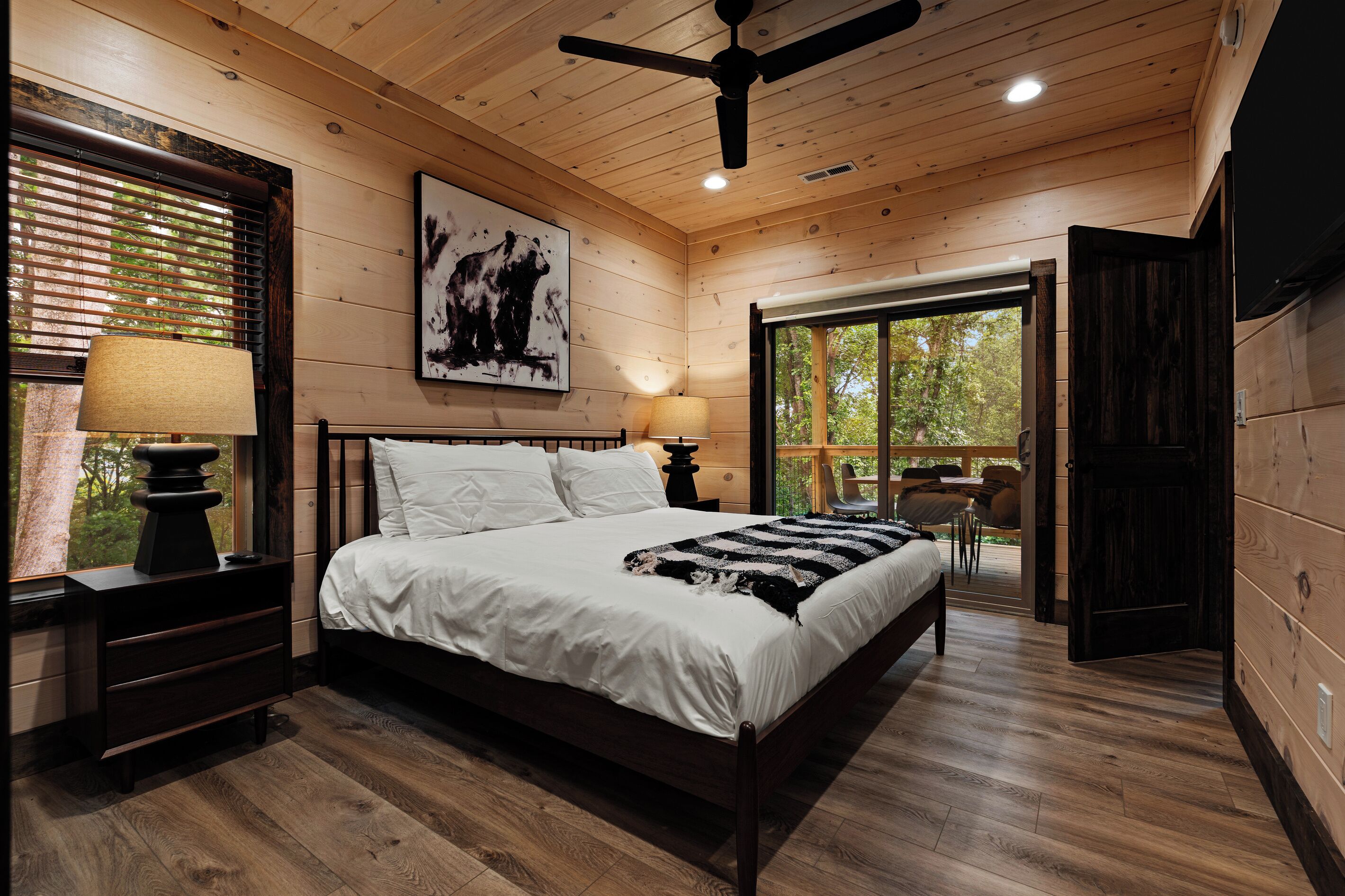 Step straight from your king bedroom onto the deck for fresh mountain air and a quiet start to the morning.