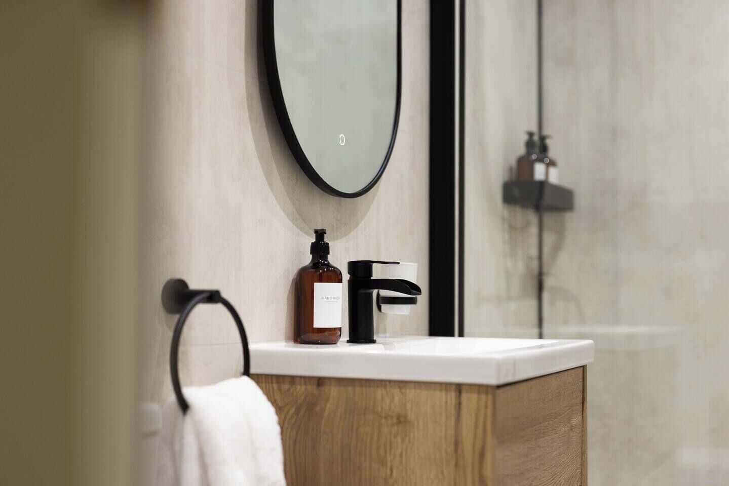 Eco-friendly toiletries, hair dryer, towels, soap