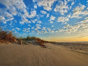 A beach with sand dunes and sparse vegetation. - 3 Bedroom Villa Beach Access at SurfWatch Resort (Hilton Head Island)