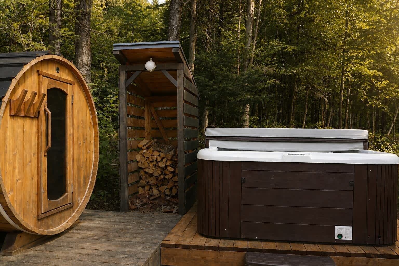 Outdoor spa tub