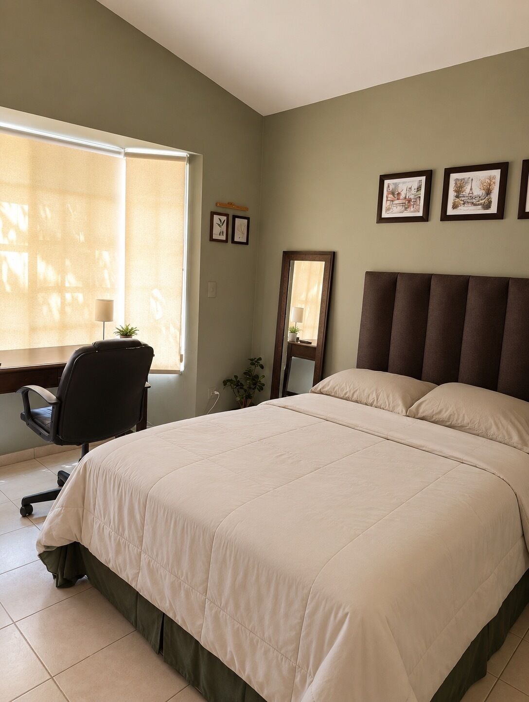 1 habitación, tabla de planchar con plancha, wifi gratis y ropa de cama 