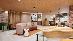 A modern lounge area with a sofa, coffee table, and seating arrangements. - Wifi, 100m from ski slopes, swimming pool, sauna, hammam, balcony, tv, ski locker, 37m², Auron (Auron)