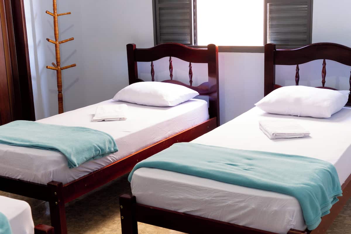 Desk, laptop workspace, WiFi (free), bed sheets