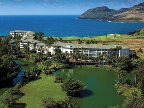 A resort with multiple buildings, a golf course, and a body of water. - 3 Bedroom Villa at Marriott Kaua'i Lagoons (Lihue)