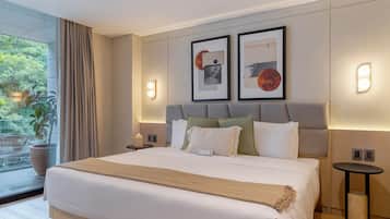 Superior Apartment, Balcony, City View | In-room safe, laptop workspace, blackout curtains, iron/ironing board