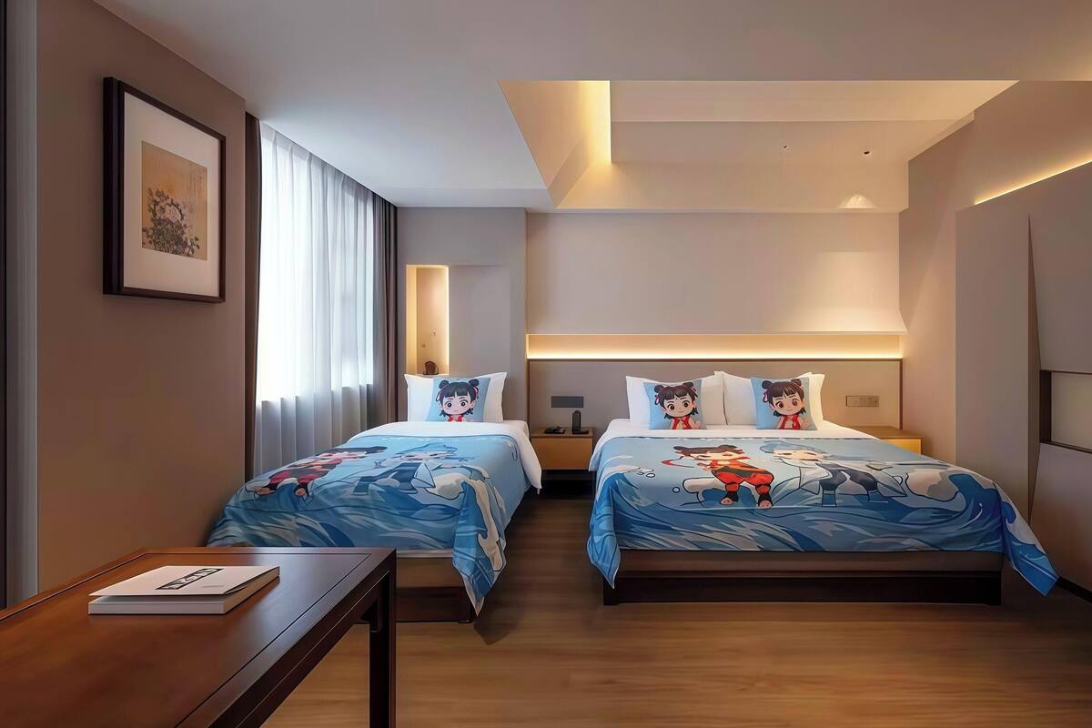 Family Twin Room, City View | Premium bedding, down comforters, memory foam beds, in-room safe