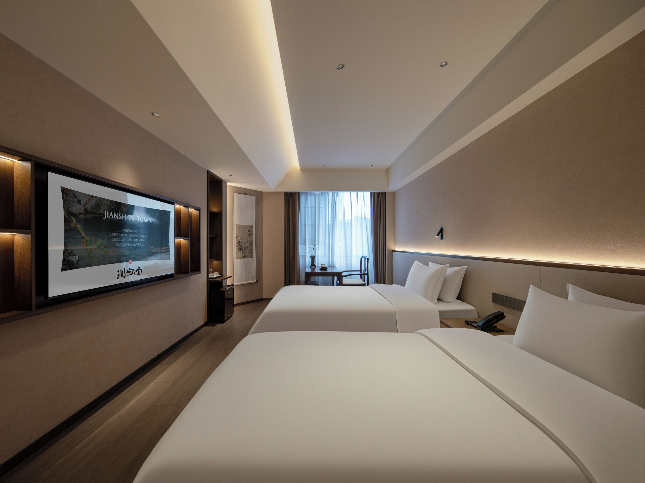 Luxury Twin Room, City View | Premium bedding, down comforters, in-room safe, blackout drapes