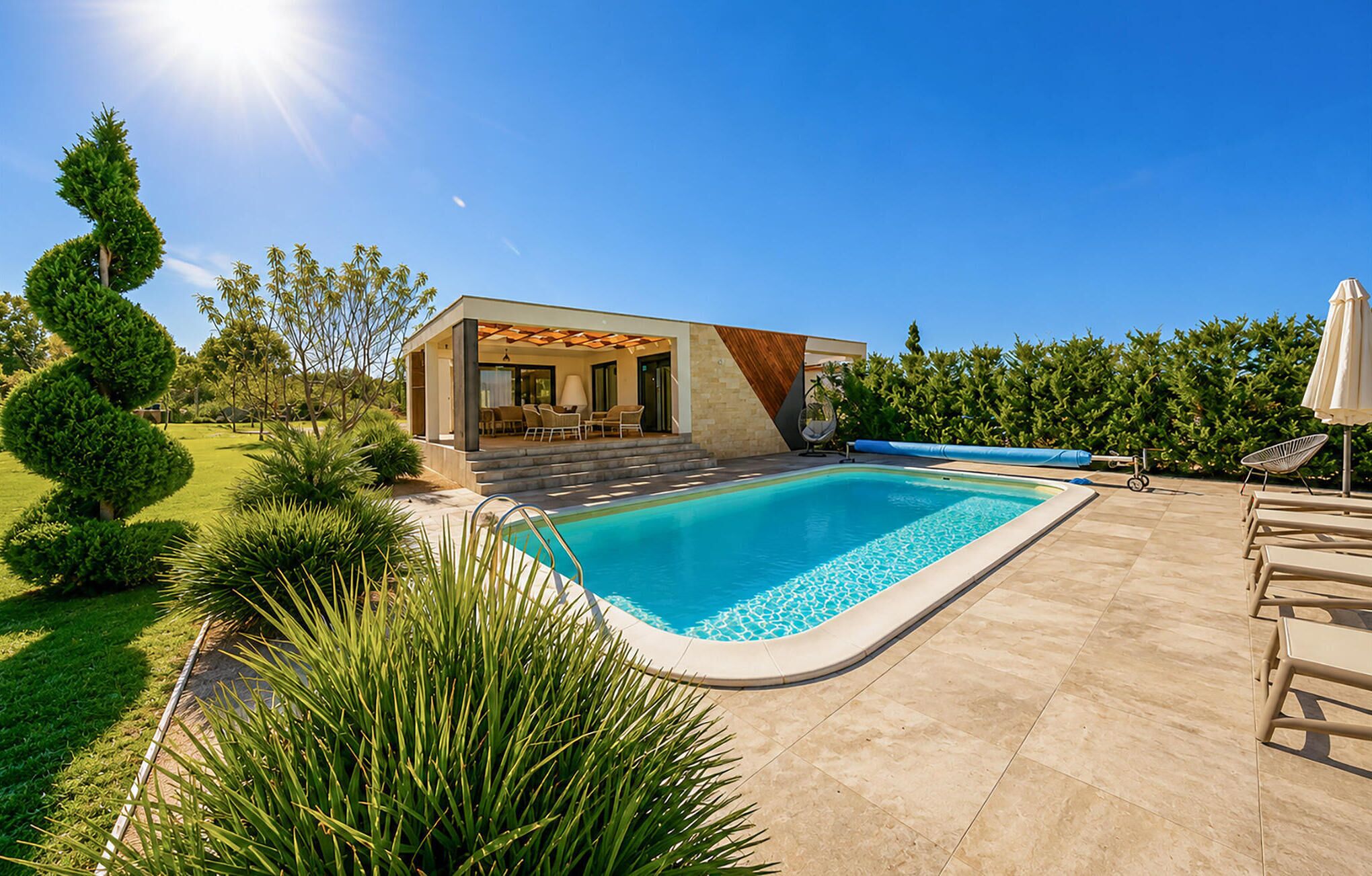 A heated pool