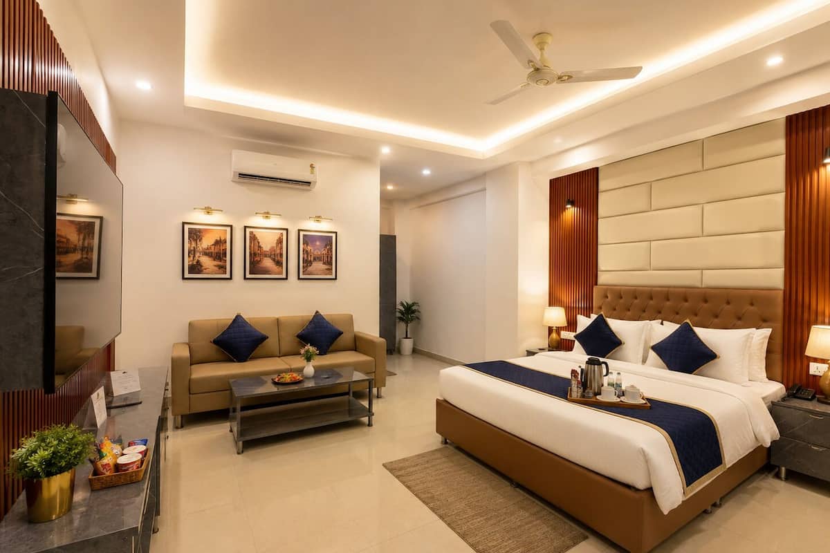 ห้องดีลักซ์ดับเบิล, วิวเมือง | ผ้าปูที่นอนฝ้ายอียิปต์, เครื่องนอนระดับพรีเมียม, ผ้านวมขนเป็ด