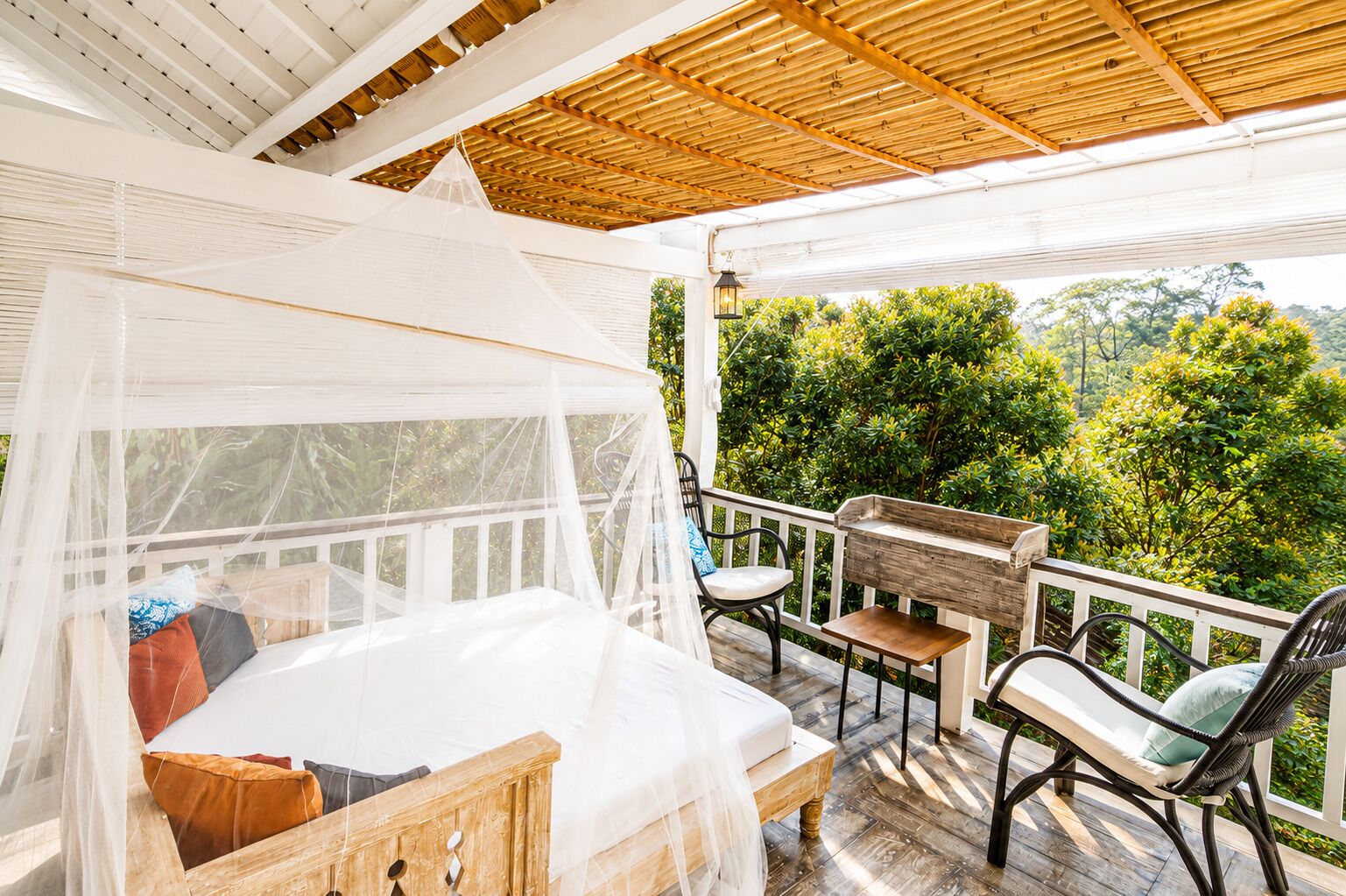 Vila Keluarga, pemandangan kebun | Teras/patio