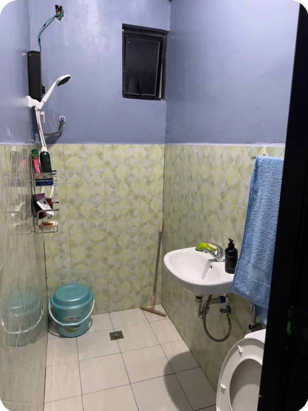 Shower, bidet, towels, toilet paper