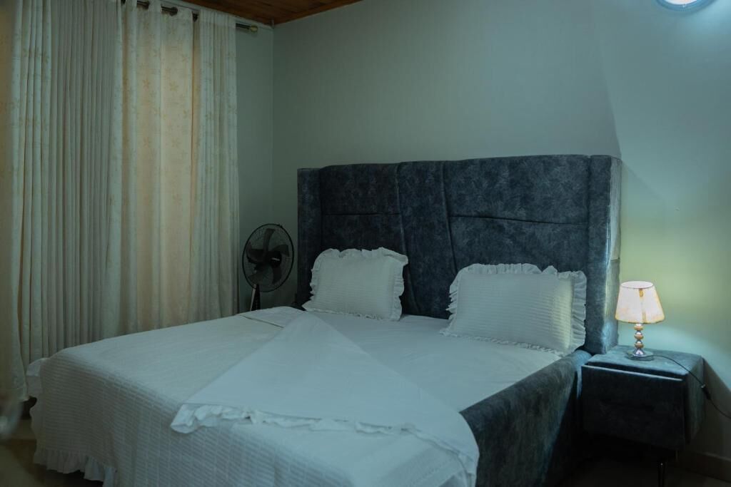 Blackout curtains, iron/ironing board (on request)