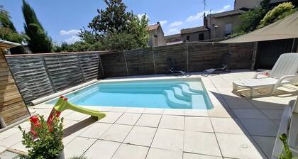 Charming apartment with a garden and pool