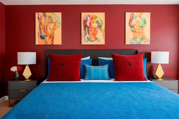 Deluxe Studio Suite, Men only, Patio, Pool View | Minibar (free items), desk, laptop workspace, soundproofing