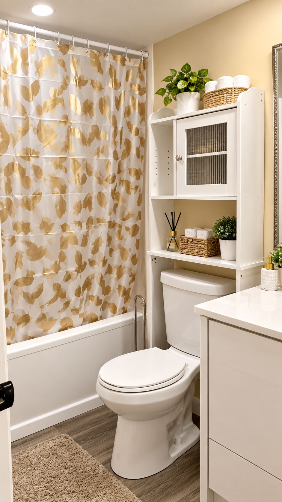 Hair dryer, towels, toilet paper