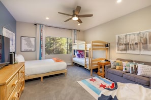 2 habitaciones, tabla de planchar con plancha y cuna de viaje 