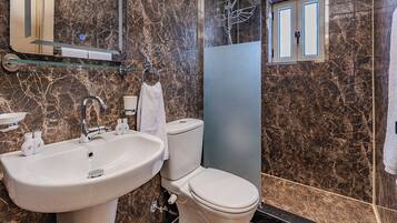 Comfort Double or Twin Room, River View | Bathroom | Shower, free toiletries, hair dryer, towels