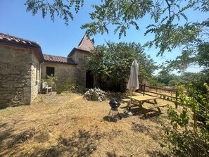 Outdoor dining - Stunning stone house with a dovecote near the horses (Mauroux)