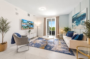 Living area - Coastal Oasis • Sleeps 11 • Rooftop + Pool • Beach (Hollywood)
