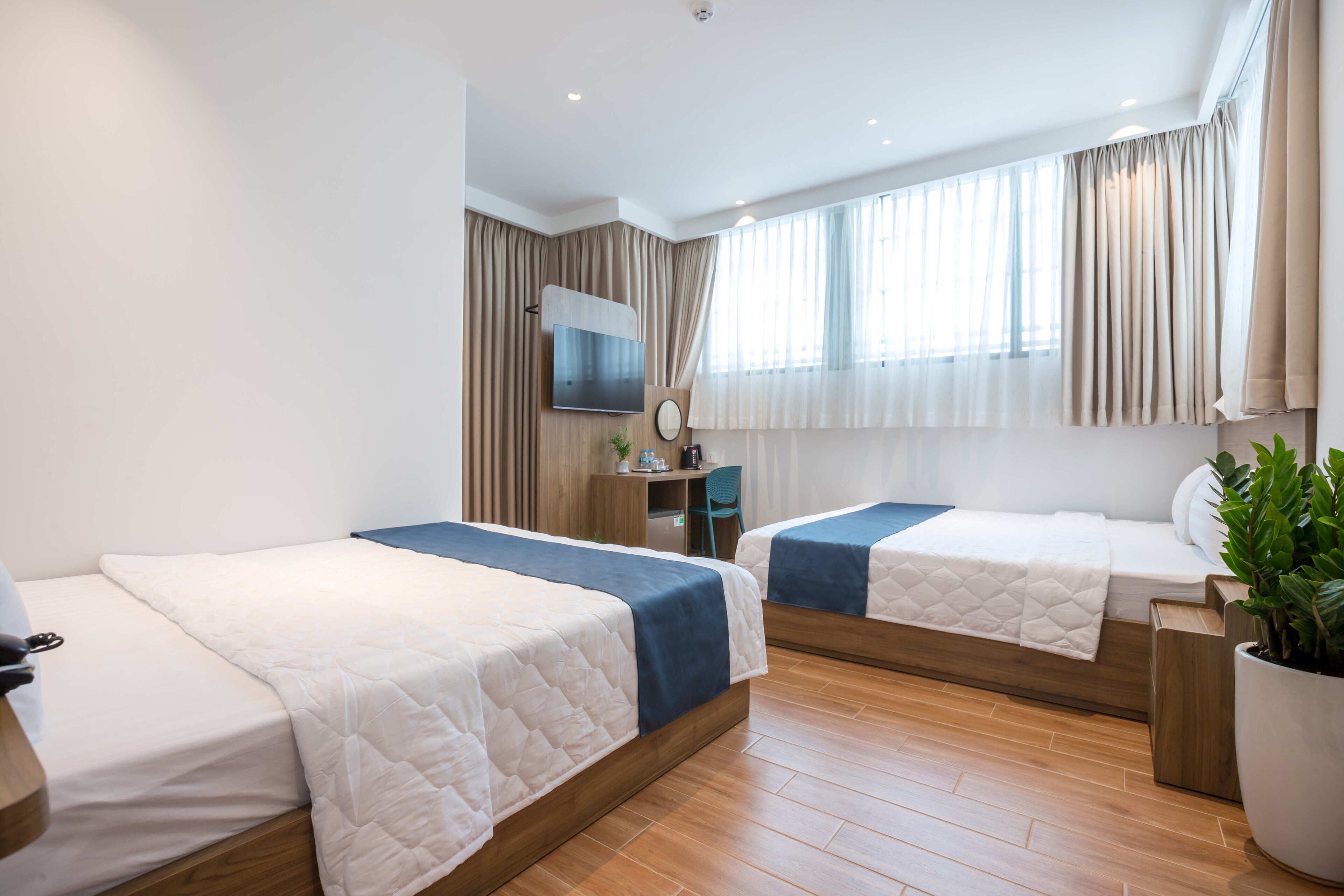 ห้องทวิน | โต๊ะทำงาน, Wi-Fi ฟรี, ผ้าปูที่นอน