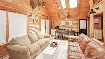 Smart TV, fireplace, video games, DVD player