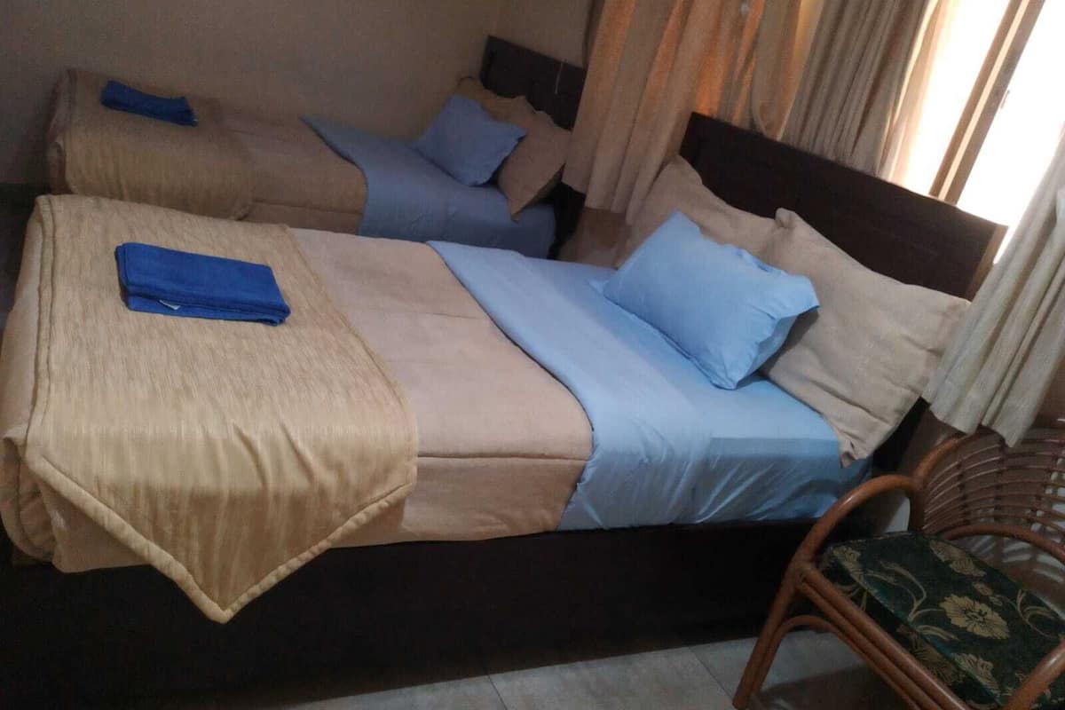 Habitación estándar con 2 camas individuales, vista a la ciudad | Ropa de cama de alta calidad, camas con pillow-top y escritorio