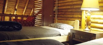 Log Cabin at Rainier Lodge (0.4 miles from entrance)