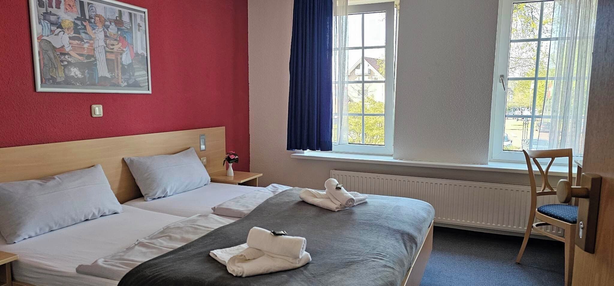 Standard Double Room, City View | Desk, laptop workspace, blackout curtains, cots/infant beds