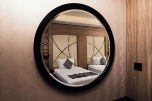 In-room safe, desk, blackout curtains, soundproofing