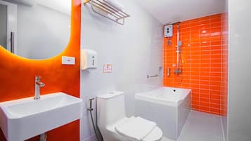 Suite Vibe | Banheiro | Produtos de toalete grátis, toalhas de banho, sabonete, shampoo
