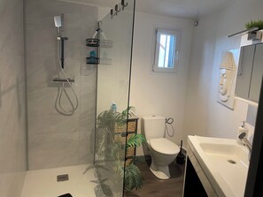 Hair dryer, towels, soap, toilet paper - New wooden house on the riverbank. (Vineuil)