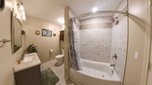 Shower, hair dryer, towels, soap - Executive 5BR Retreat Ft. Jackson Hospitals USC (West Columbia)