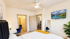2 bedrooms, iron/ironing board, WiFi, bed sheets