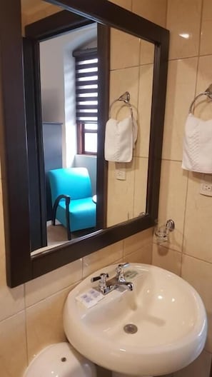 Suite Confort | Baño | Ducha, artículos de higiene personal gratuitos, secador de pelo y jabón