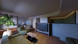 Deluxe-Dreibettzimmer, Nichtraucher | Zimmersafe, Verdunkelungsvorhänge, kostenloses WLAN, Bettwäsche