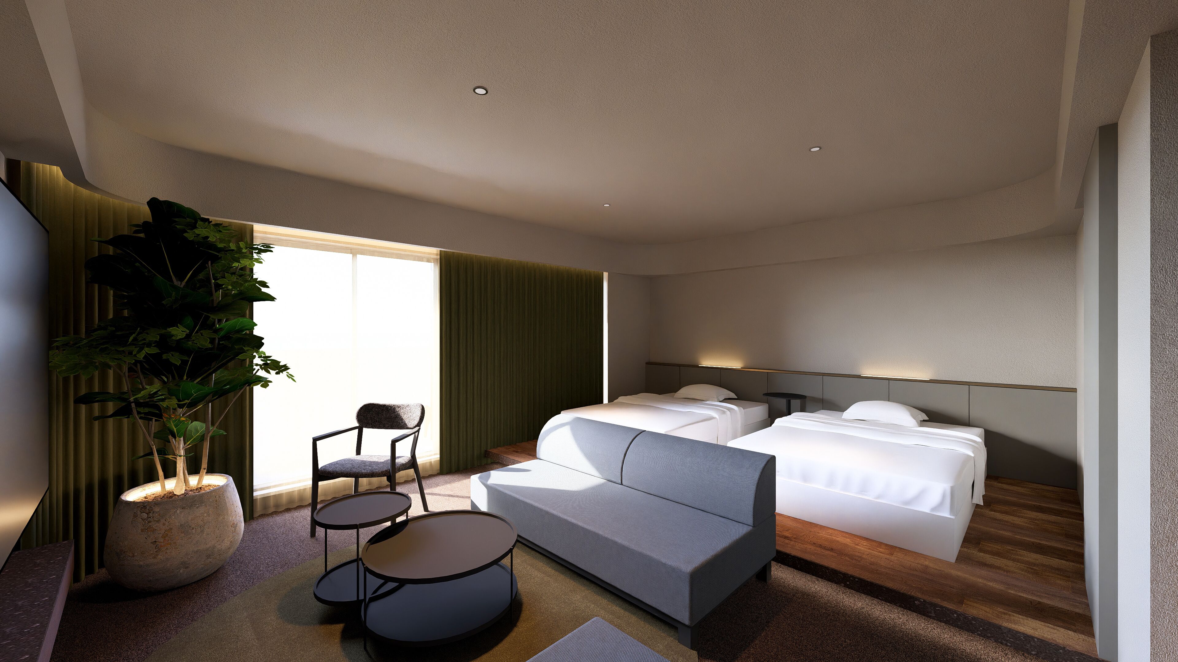 Deluxe-Zweibettzimmer, Nichtraucher | Zimmersafe, Verdunkelungsvorhänge, kostenloses WLAN, Bettwäsche