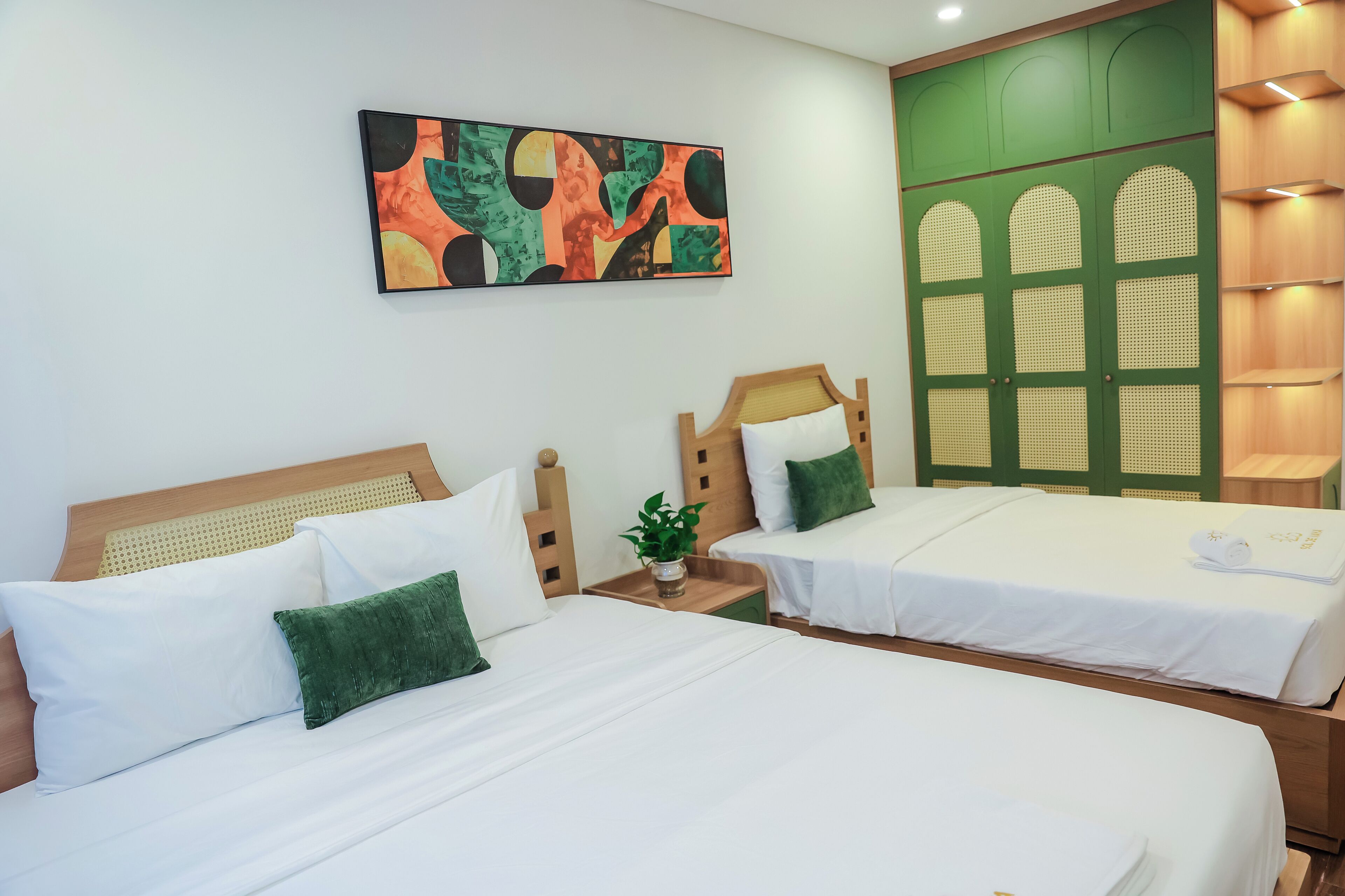 Habitación familiar, balcón, vista a la ciudad