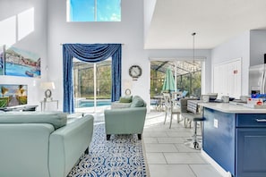 Deluxe huis, privézwembad | Interieur