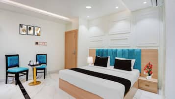 Desk, free WiFi, bed sheets