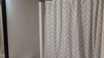 Hair dryer, bidet, towels, soap