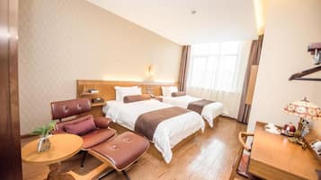 Standard Double or Twin Room, 2 Double Beds, Non Smoking | Down comforters, blackout drapes, iron/ironing board (on request)