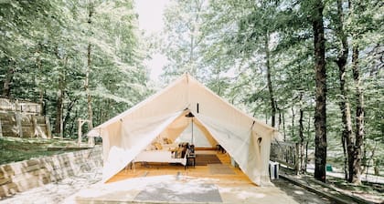 Safari Tent with Fire Ring, Hammocks & Grill in Dawsonville, Georgia